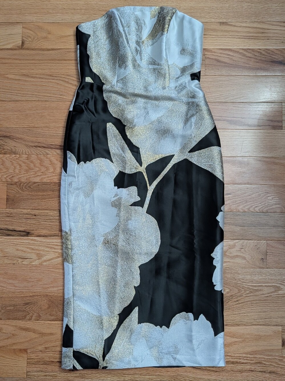 NWT Anthropologie Eva Franco Slim Floral Midi Dress Strapless  8 - Picture 2 of 12